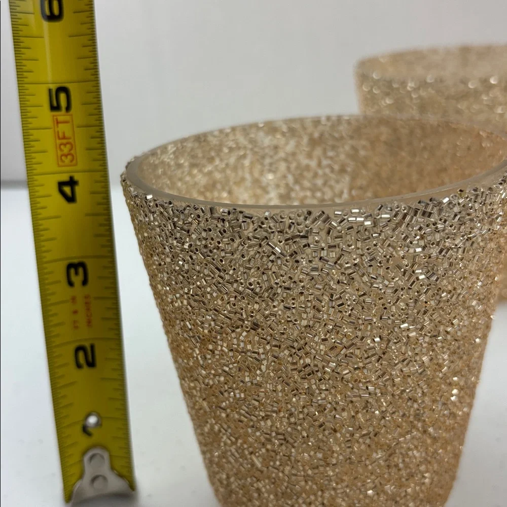 Z Gallerie Gold Glitter Votive Set of 3
